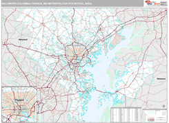 Baltimore-Columbia-Towson Metro Area Digital Map Premium Style